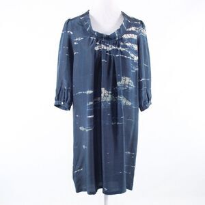 Roberta Freymann blue silk shift dress S